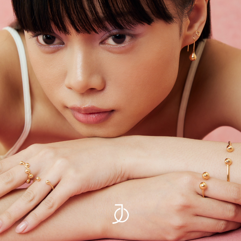 JO Gelang Emas - Gold Ball Open Bangle