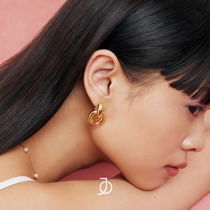 JO Anting Emas - Double Doughnut Hoops 17K