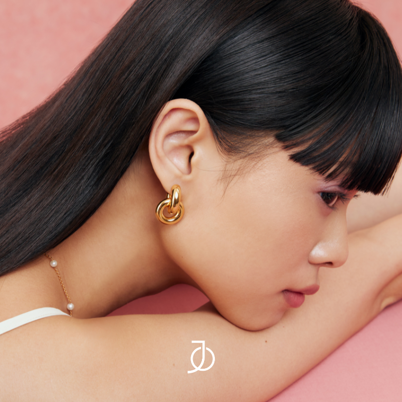 JO Anting Emas - Double Doughnut Hoops 17K