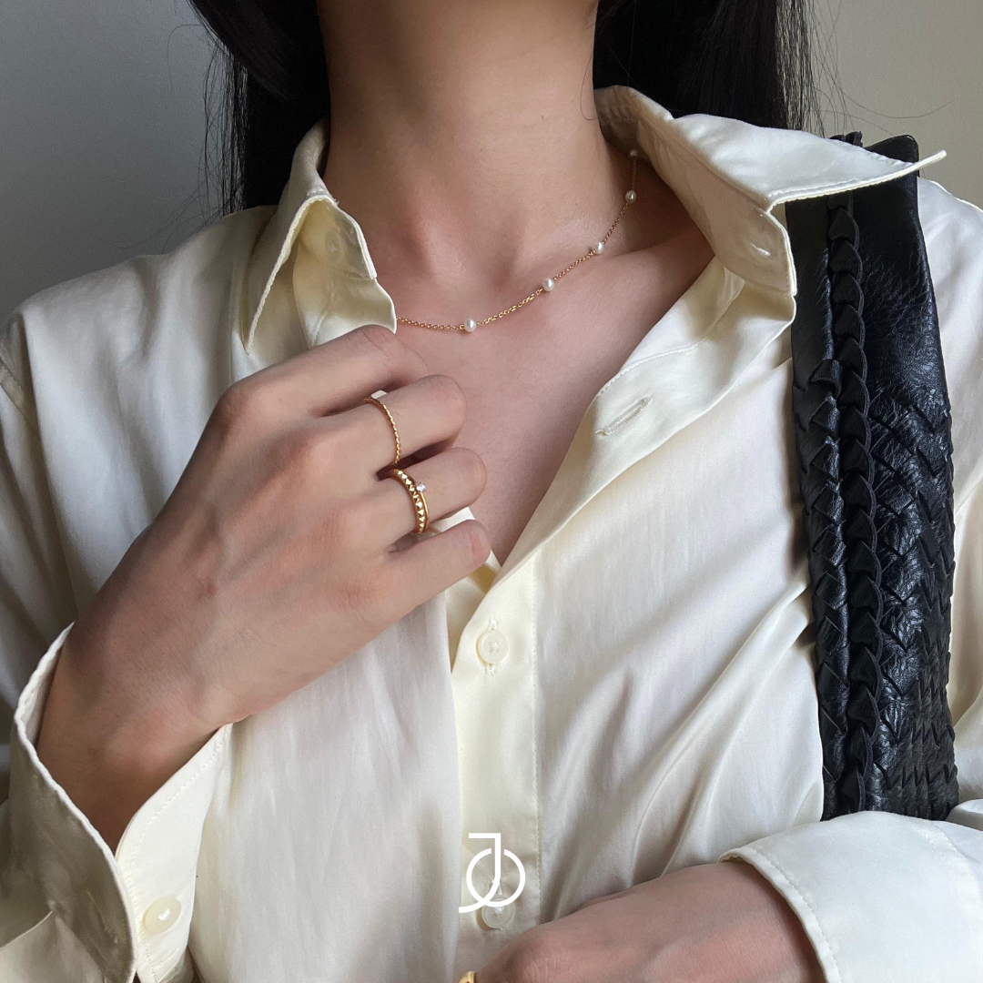 JO Pearl By The Yard Necklace 17K