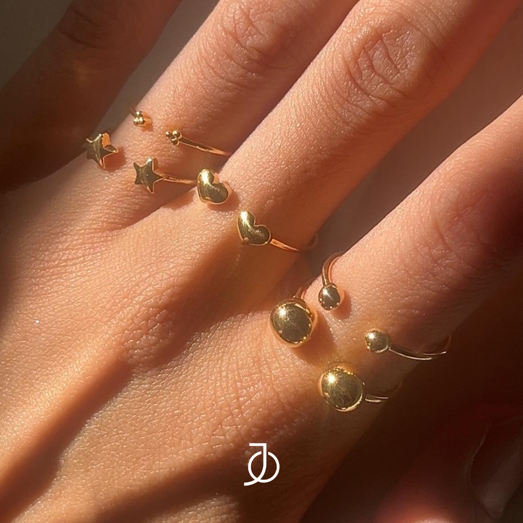 JO Pinky Dome Heart Open Ring 17k