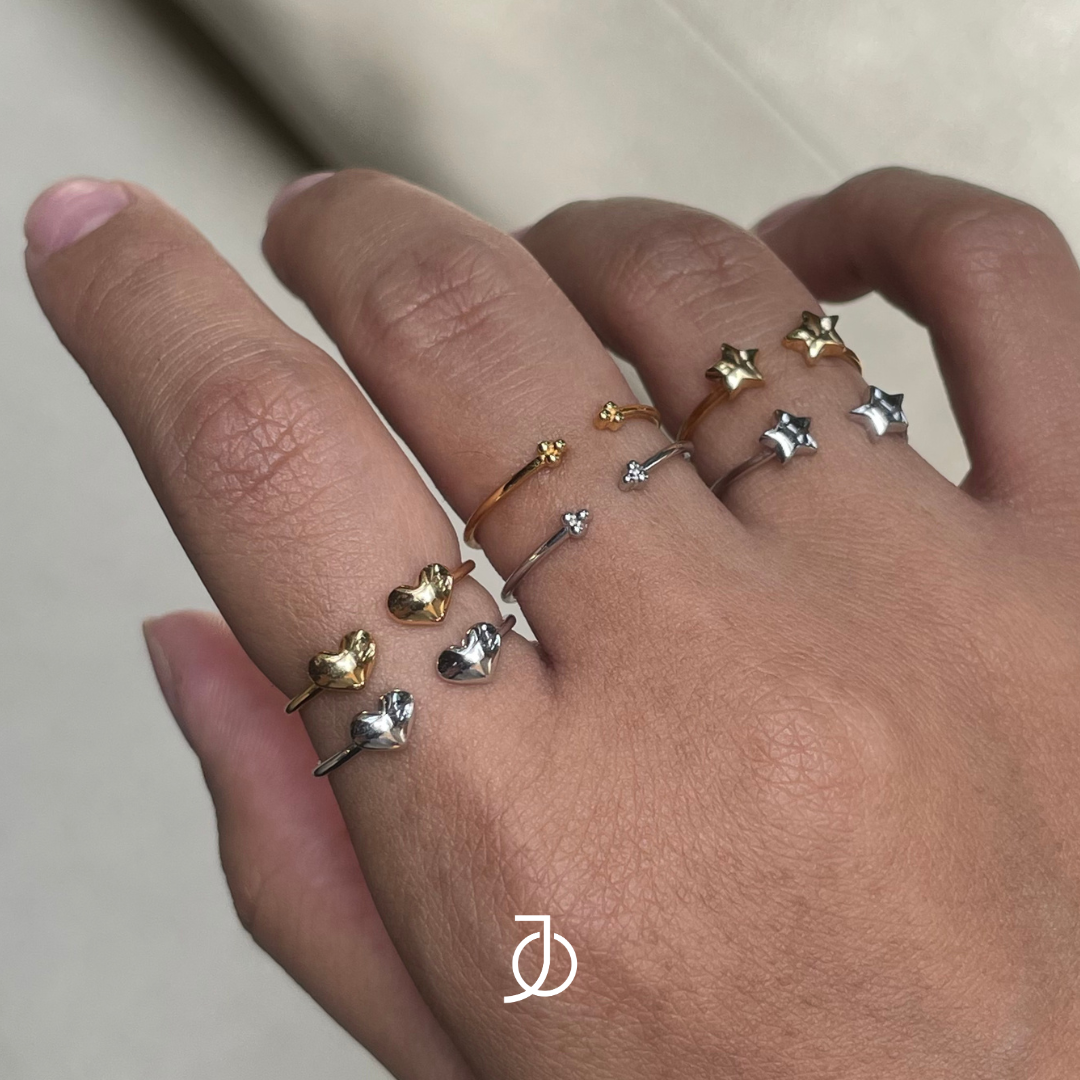 JO Pinky Dome Heart Open Ring 17k