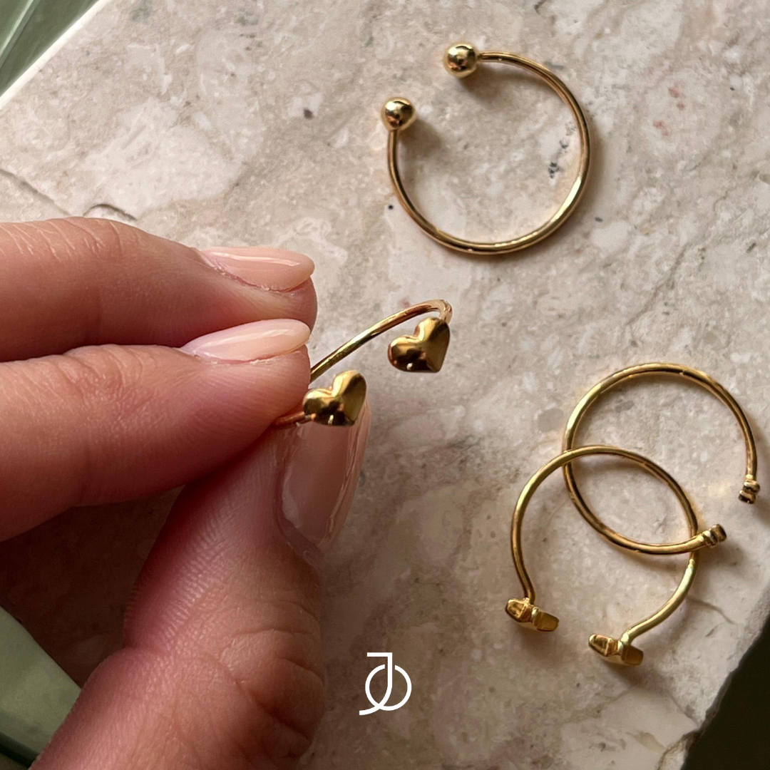 JO Dome Heart Open Ring 17k