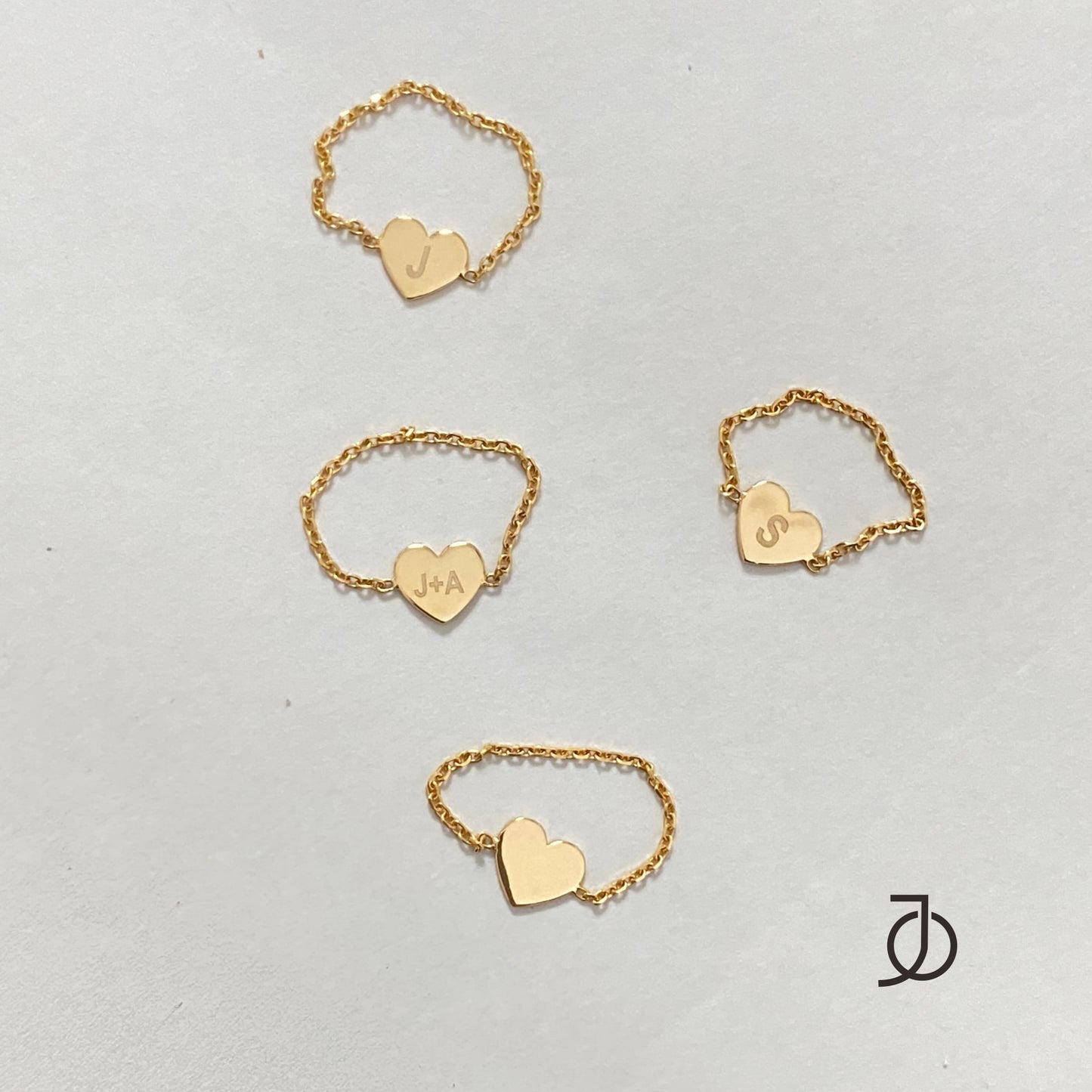 JO Heart Thin Chain Ring 17k