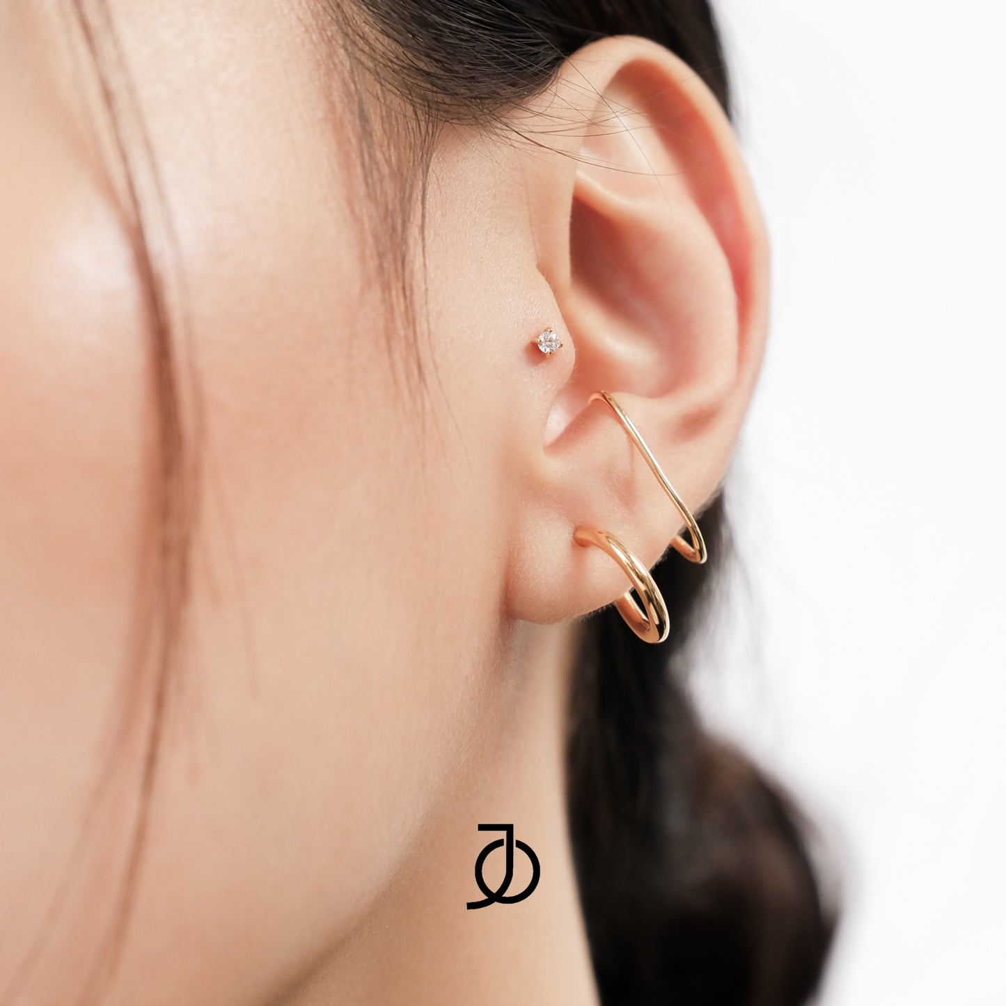 JO Double Illusion Ear Wrap Stud 17k