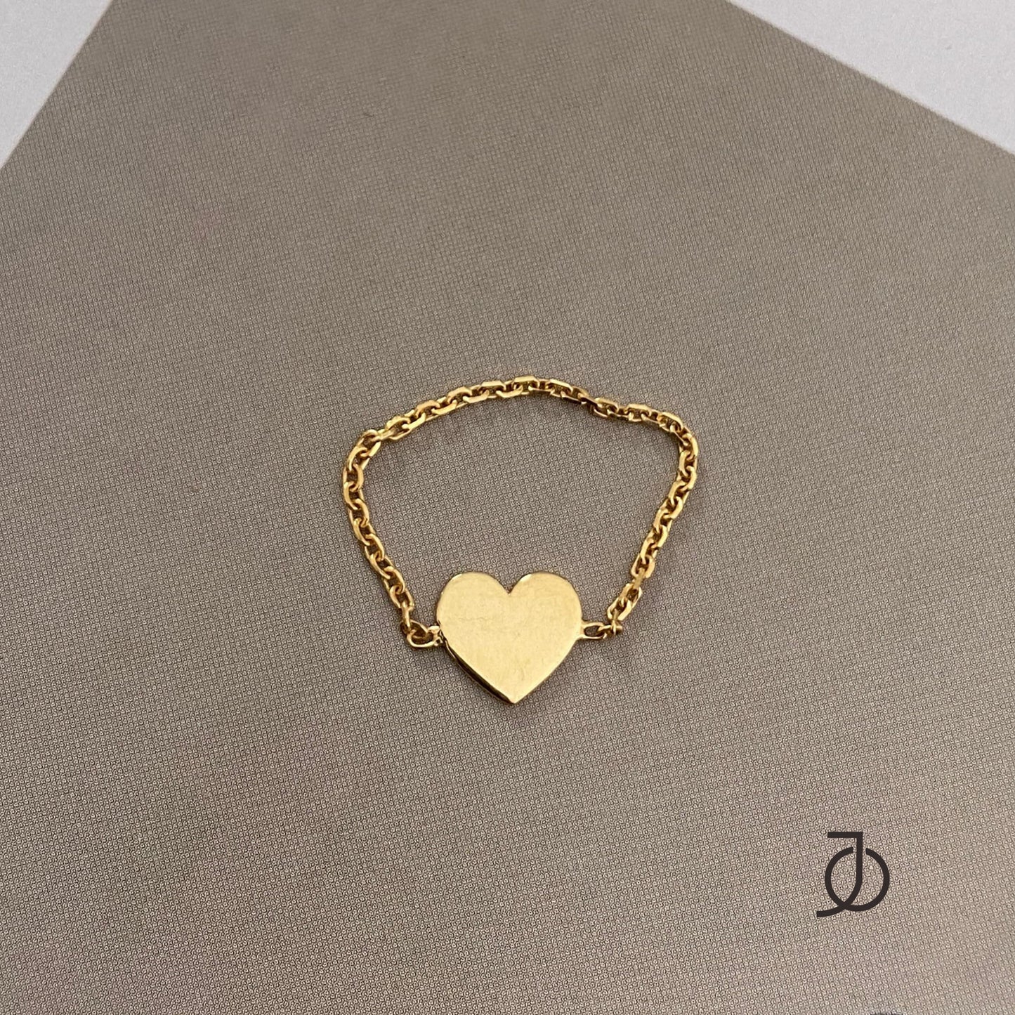 JO Heart Thin Chain Ring 17k
