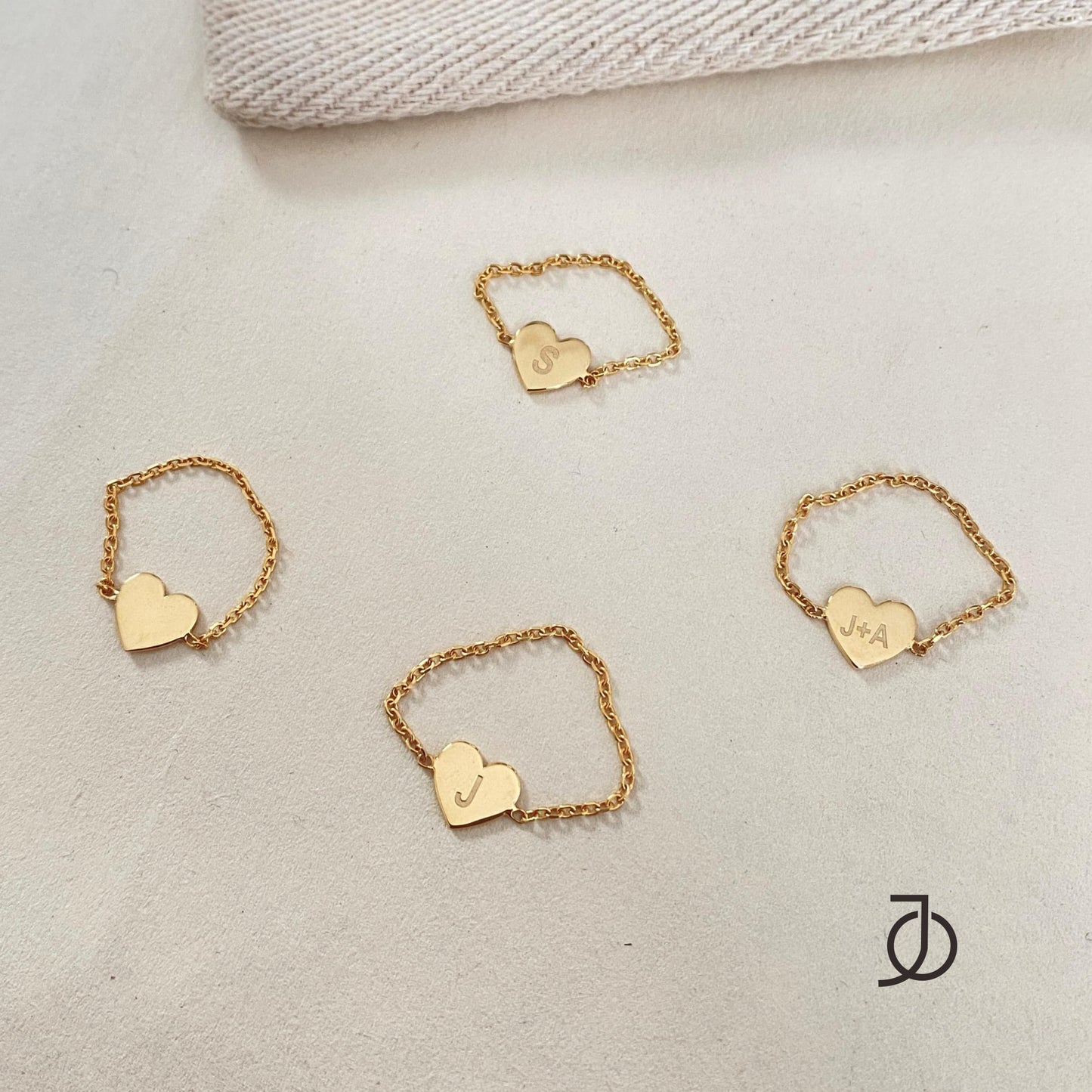 JO Heart Thin Chain Ring 17k