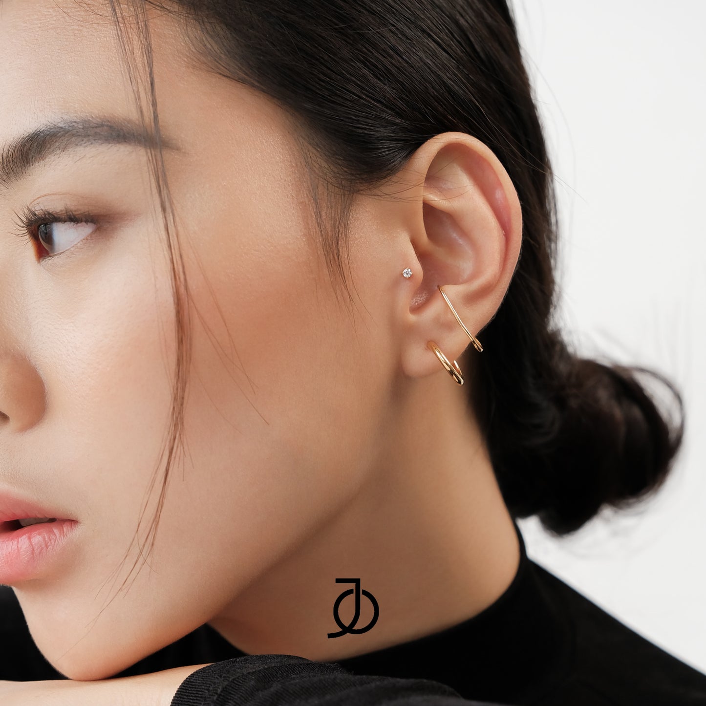 JO Double Illusion Ear Wrap Stud 17k