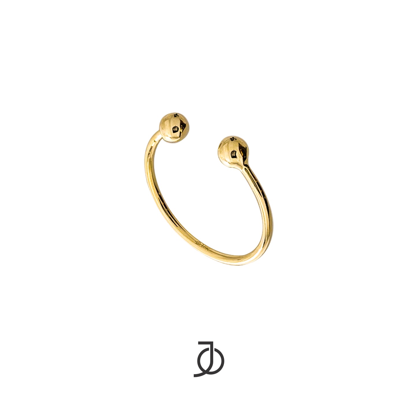 JO Mini Gold Ball Open Ring 17k