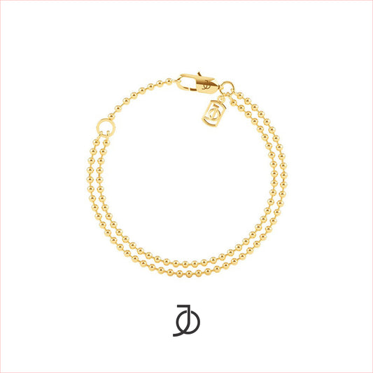 JO DOUBLE LAYER DIAMOND CUT BEADED BRACELET
