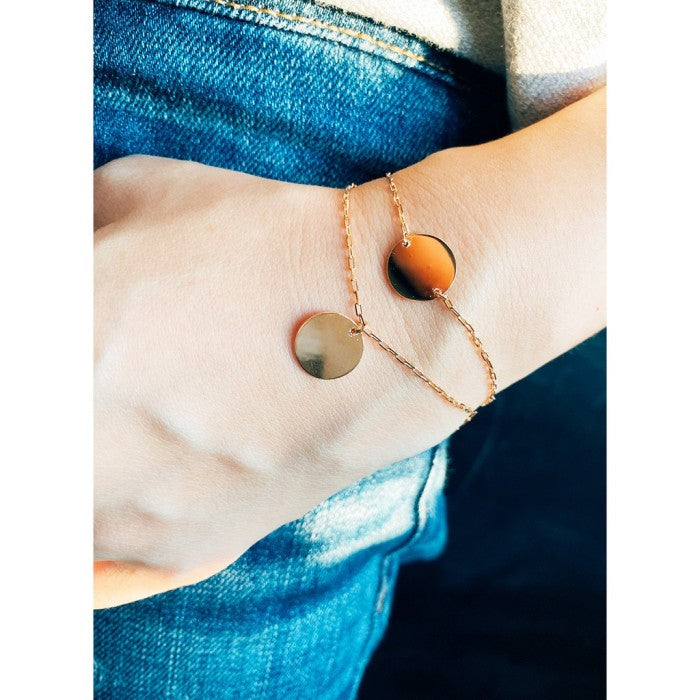 Jo Disc With Mini Paper Clip Bracelet Dangle 17k