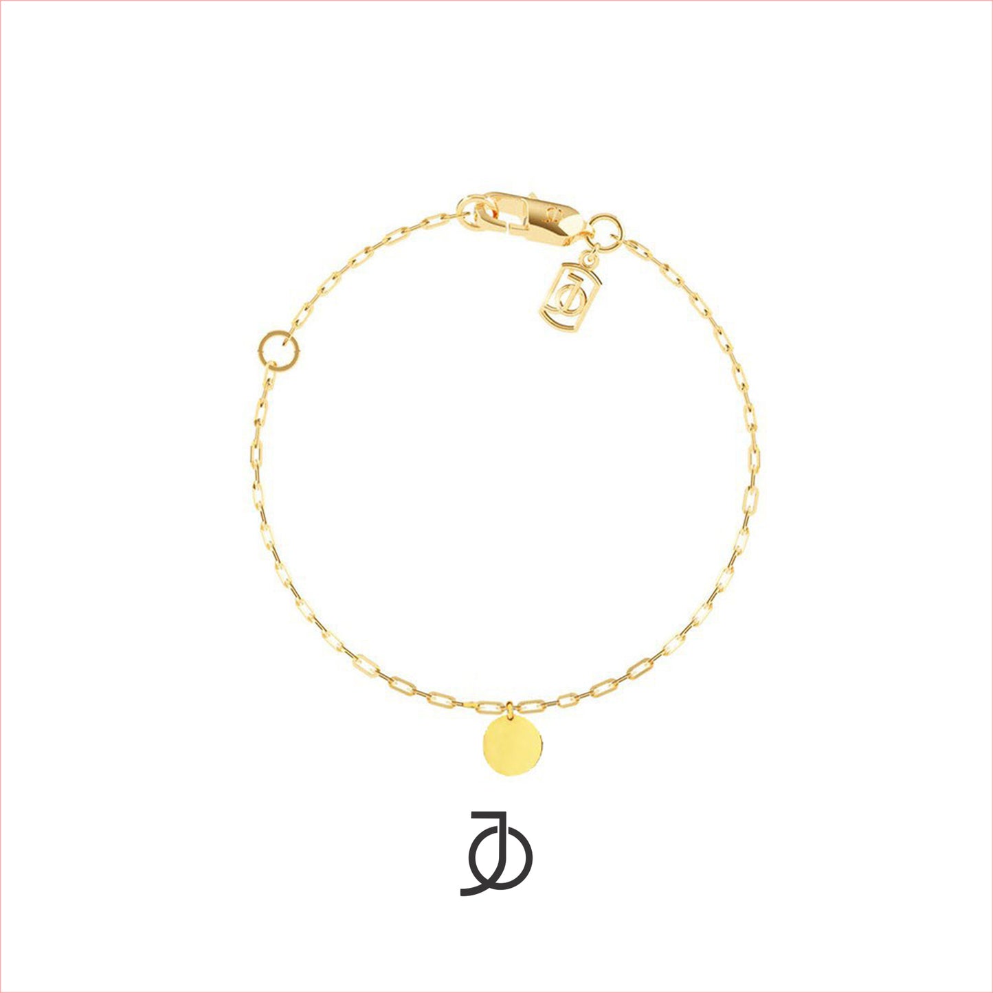 Jo Small Disc With Mini Paper Clip Bracelet Dangle