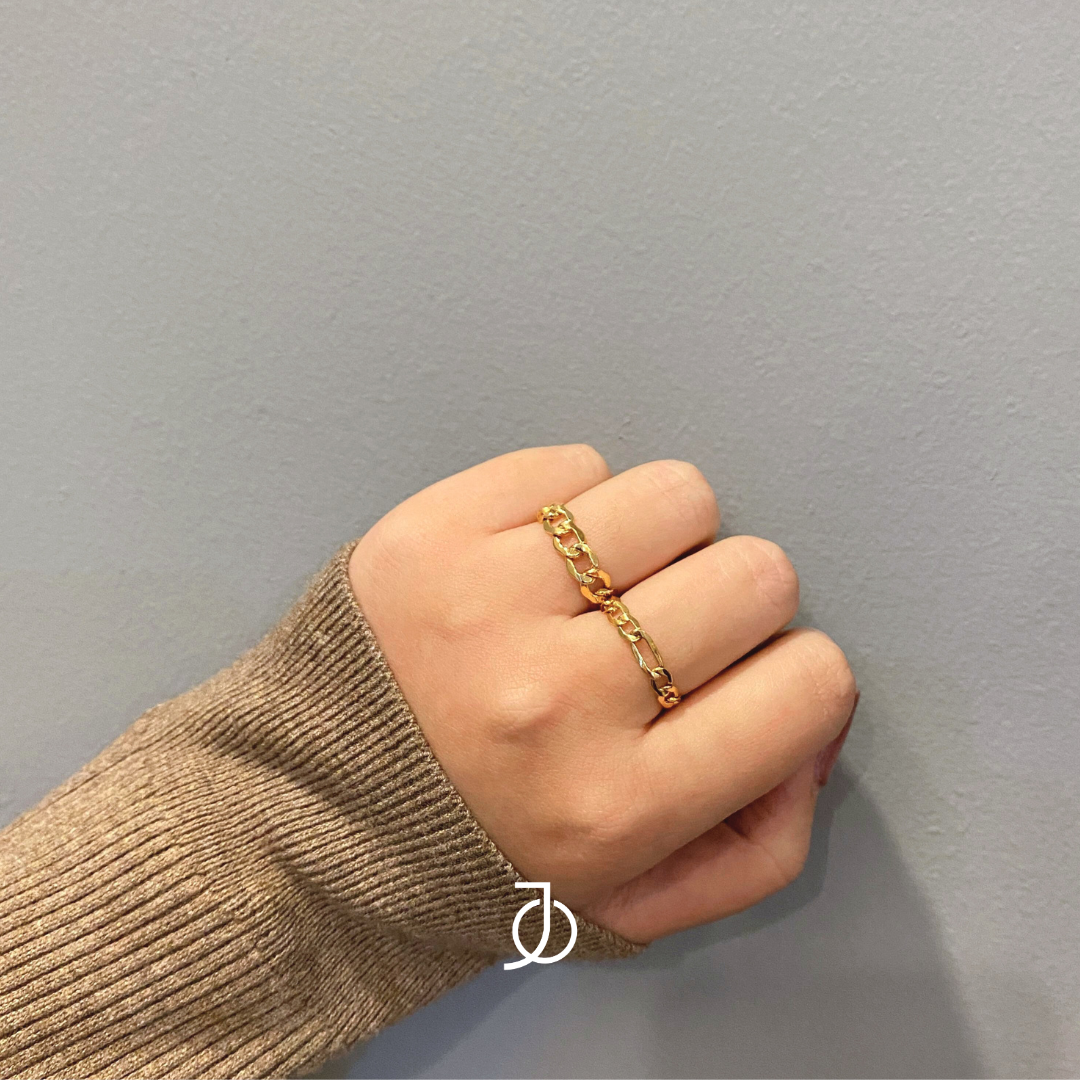JO Cincin Emas - Chain Chain Ring 17K