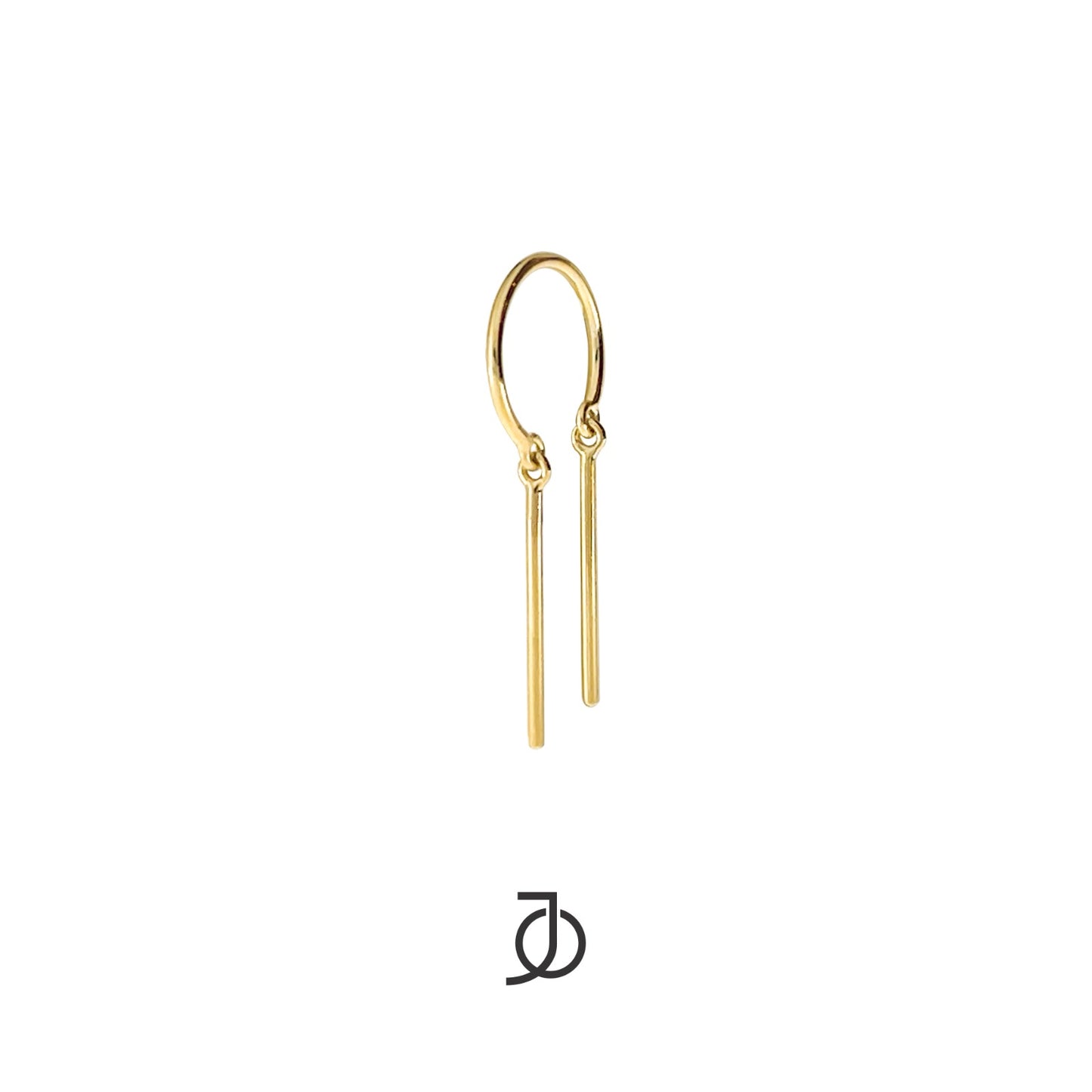 JO Anting Emas - Double Thin Short Bar Earrings