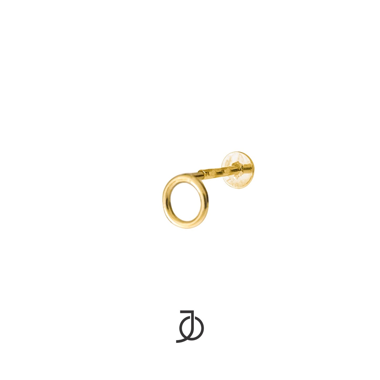JO Anting Emas - Gold Circle Flat Back
