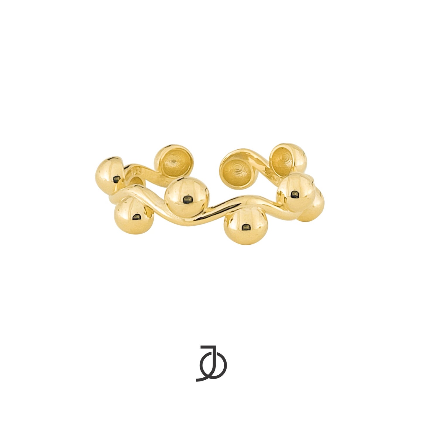JO Cincin Emas - Squiggle Beads Ring