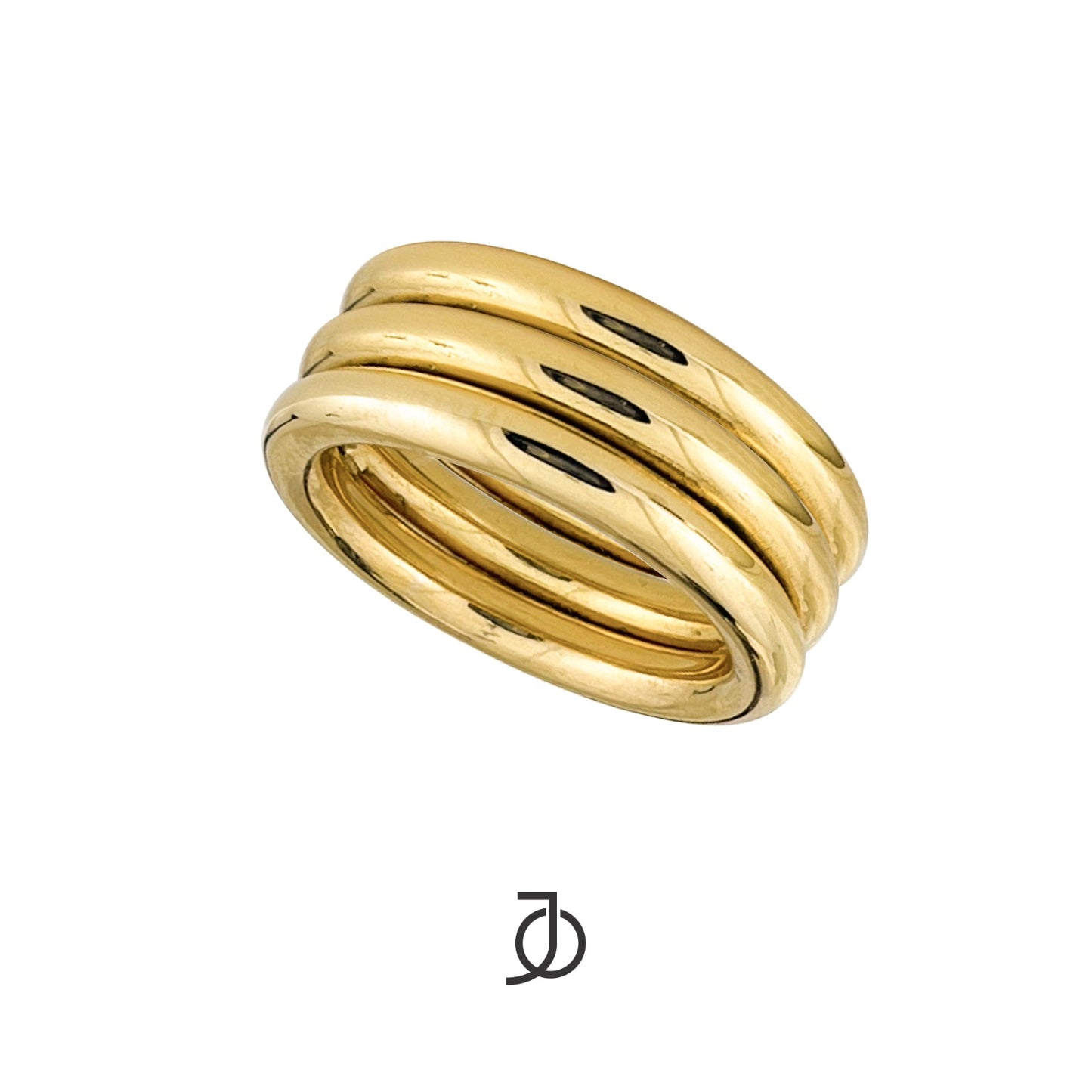 JO Cincin Emas - Triple Gold Bold Stacker