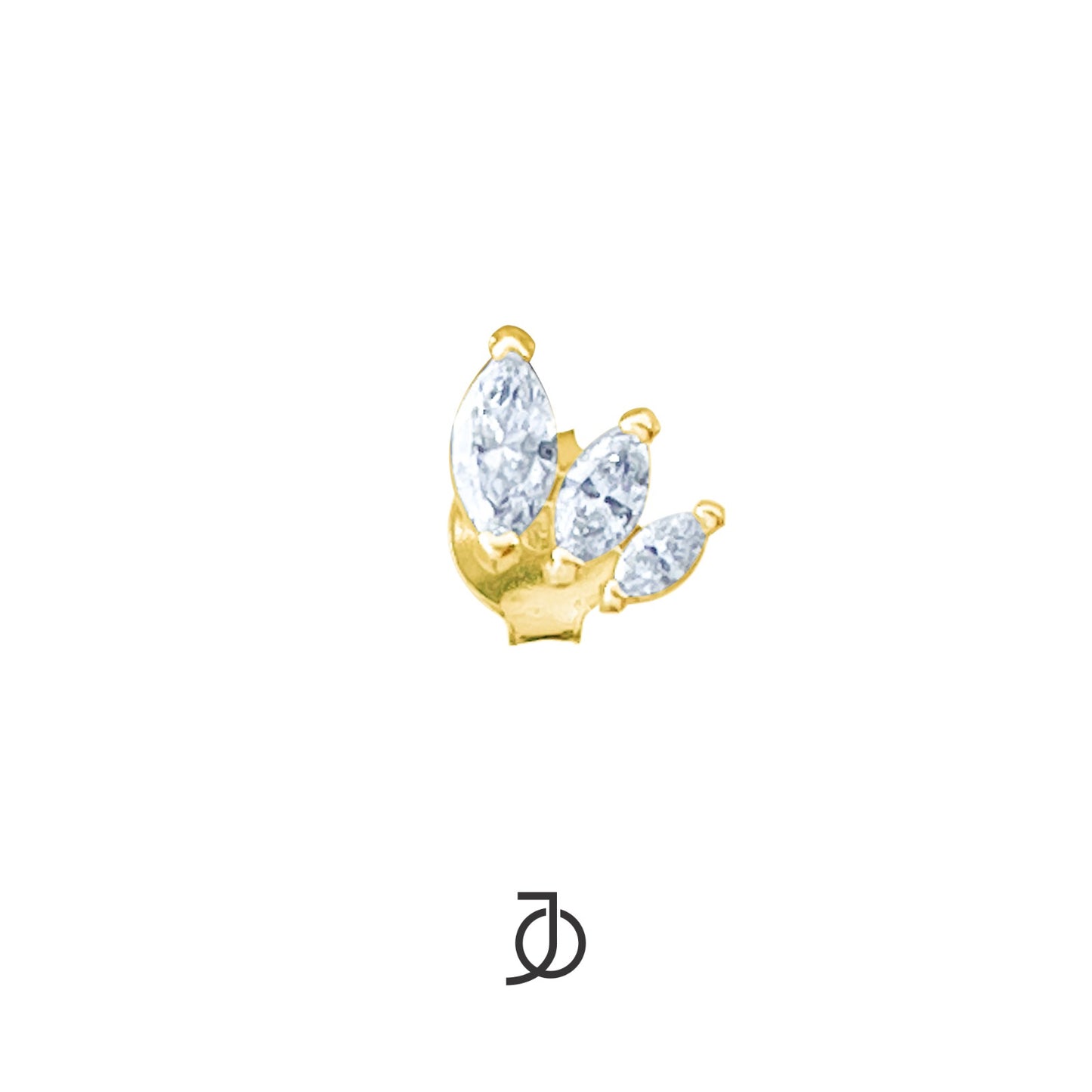 JO Anting Emas - 3 Marquise Studs