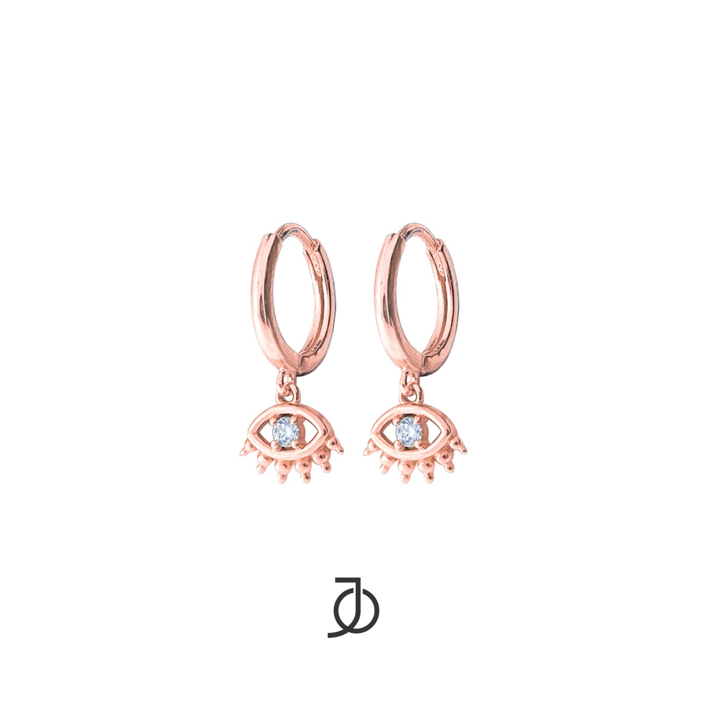 JO Clear Vision Hoop Earrings With Diamond