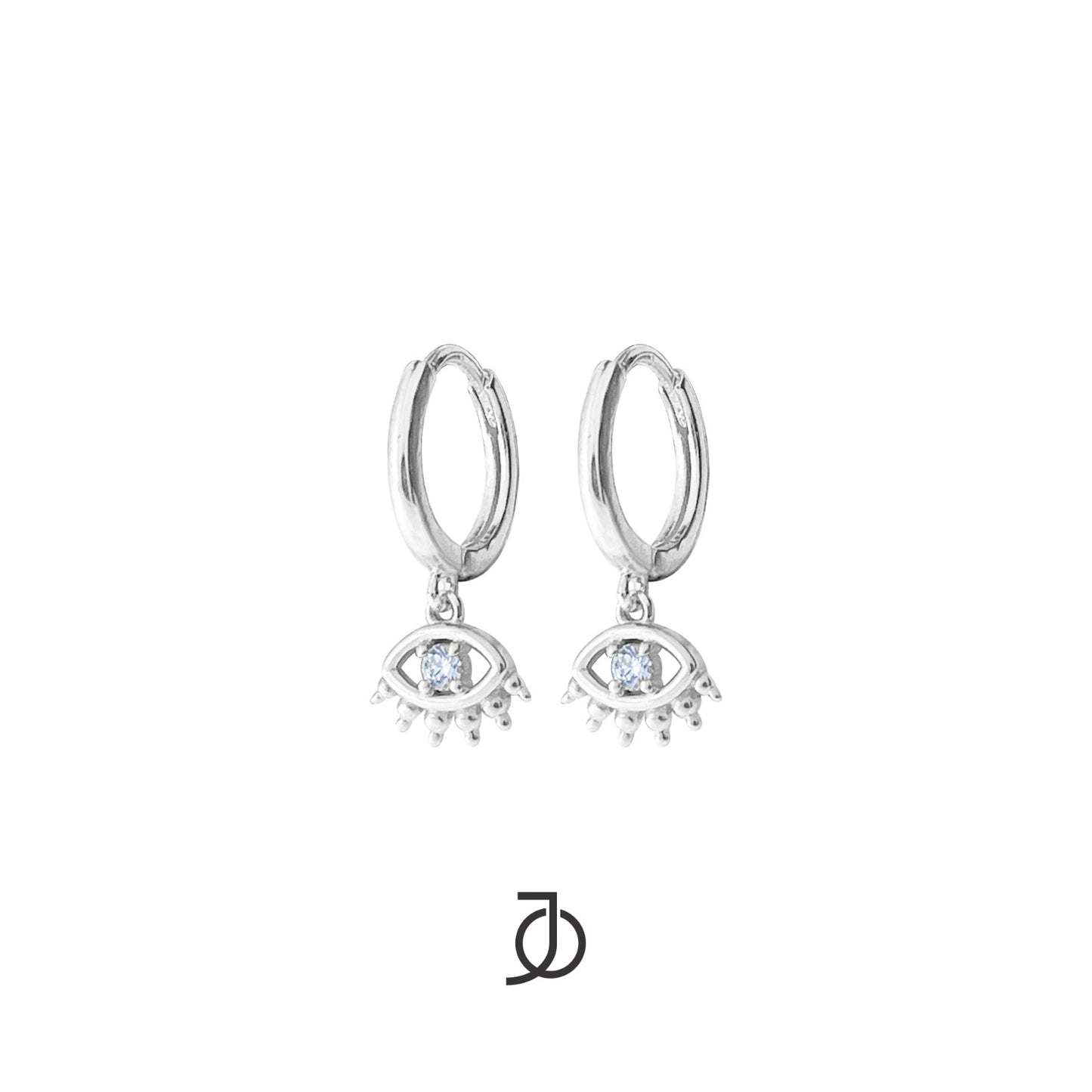 JO Clear Vision Hoop Earrings With Diamond