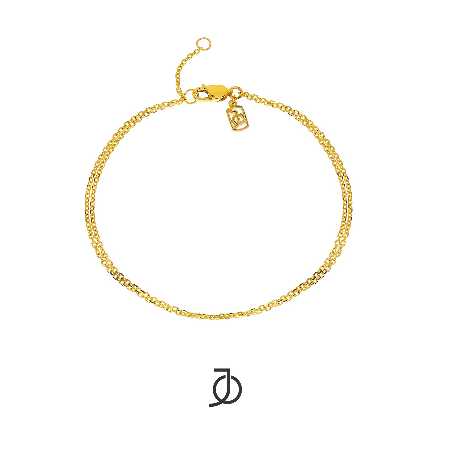 JO DOUBLE LAYER THIN CHAIN BRACELET