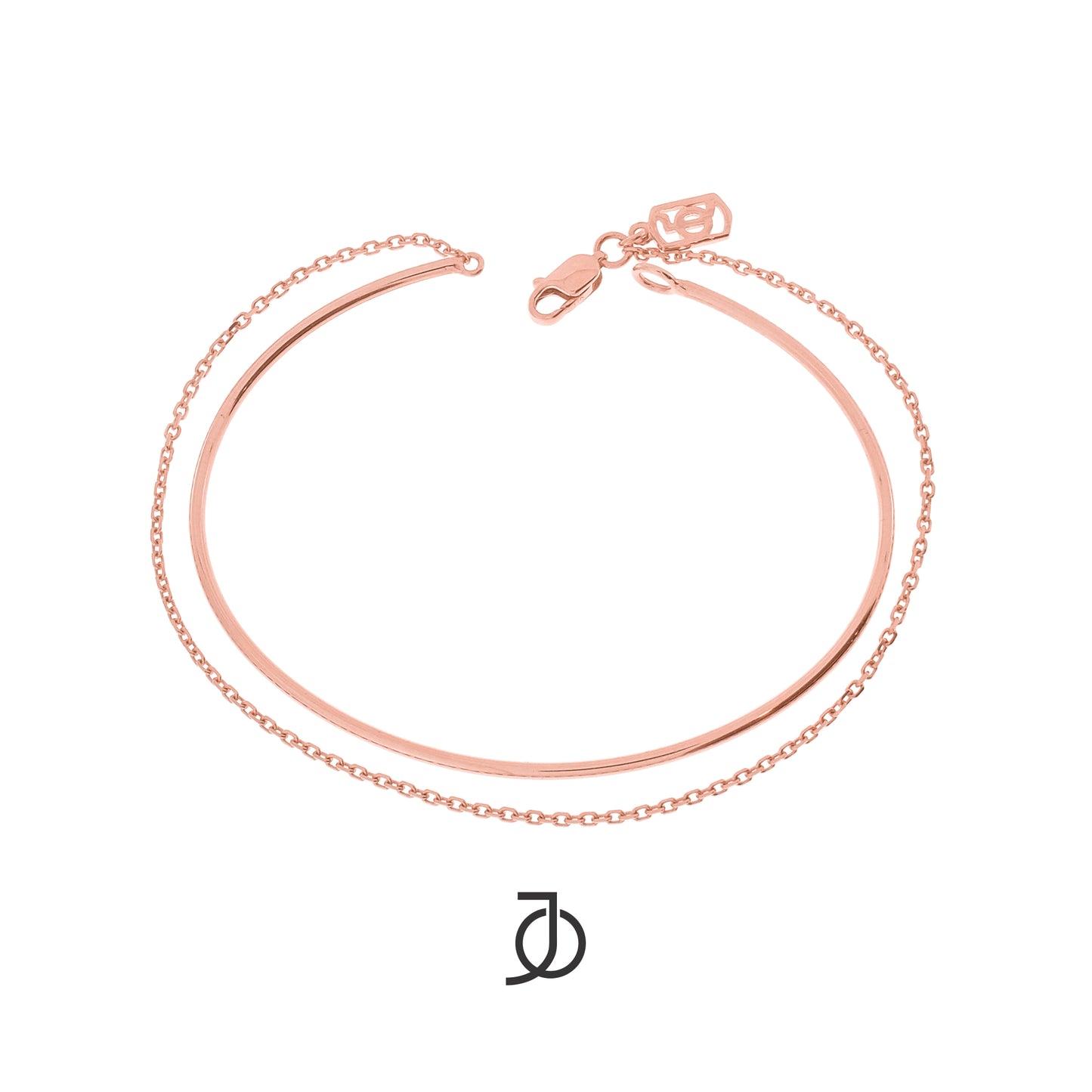 JO Double Layer Thin Gold Bangle Chain Combo 17k