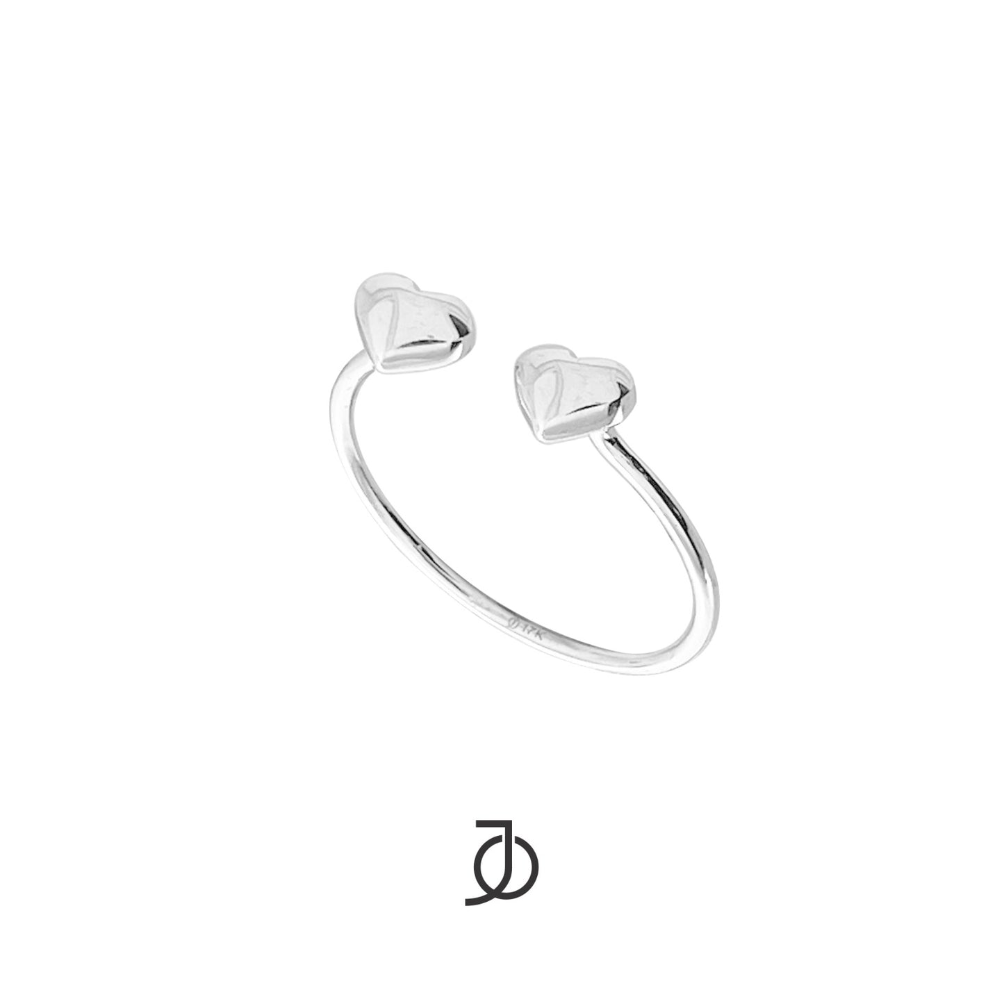 JO Pinky Dome Heart Open Ring 17k