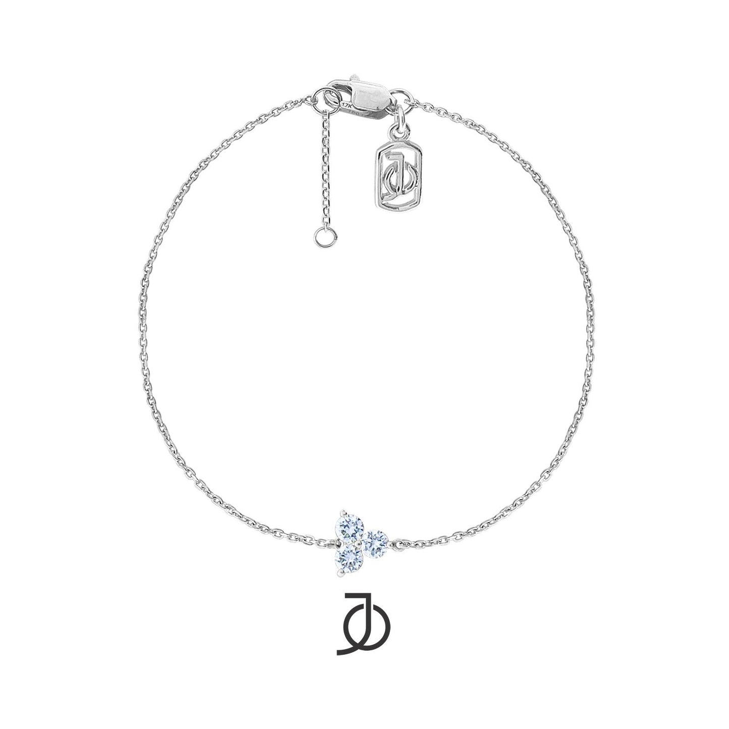 JO Gelang Emas - LUCKY 3 DIAMOND CHAIN BRACELET 17K