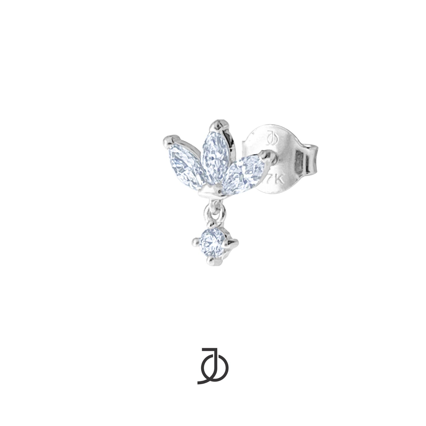 JO Anting Emas - Marquise Lotus With Mini Solitaire Studs