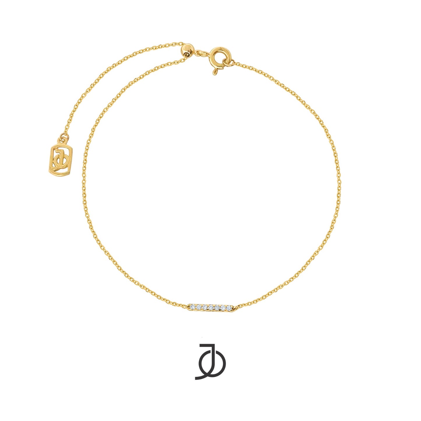 JO Gelang Emas - Mini Diamond Bar With Adjustable Bracelet 17K