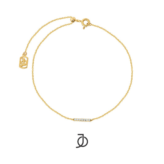 JO Gelang Emas - Mini Diamond Bar With Adjustable Bracelet 17K