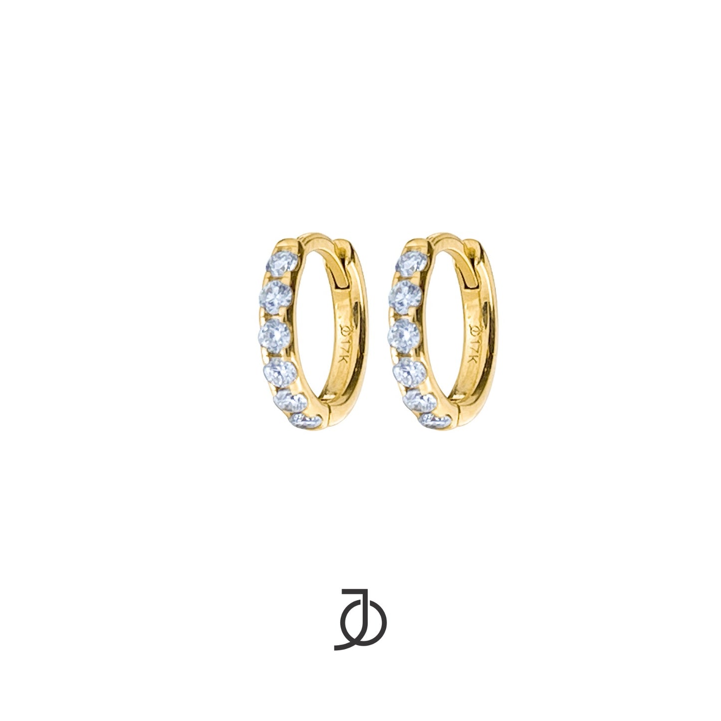 JO Anting Emas - Pave Huggies