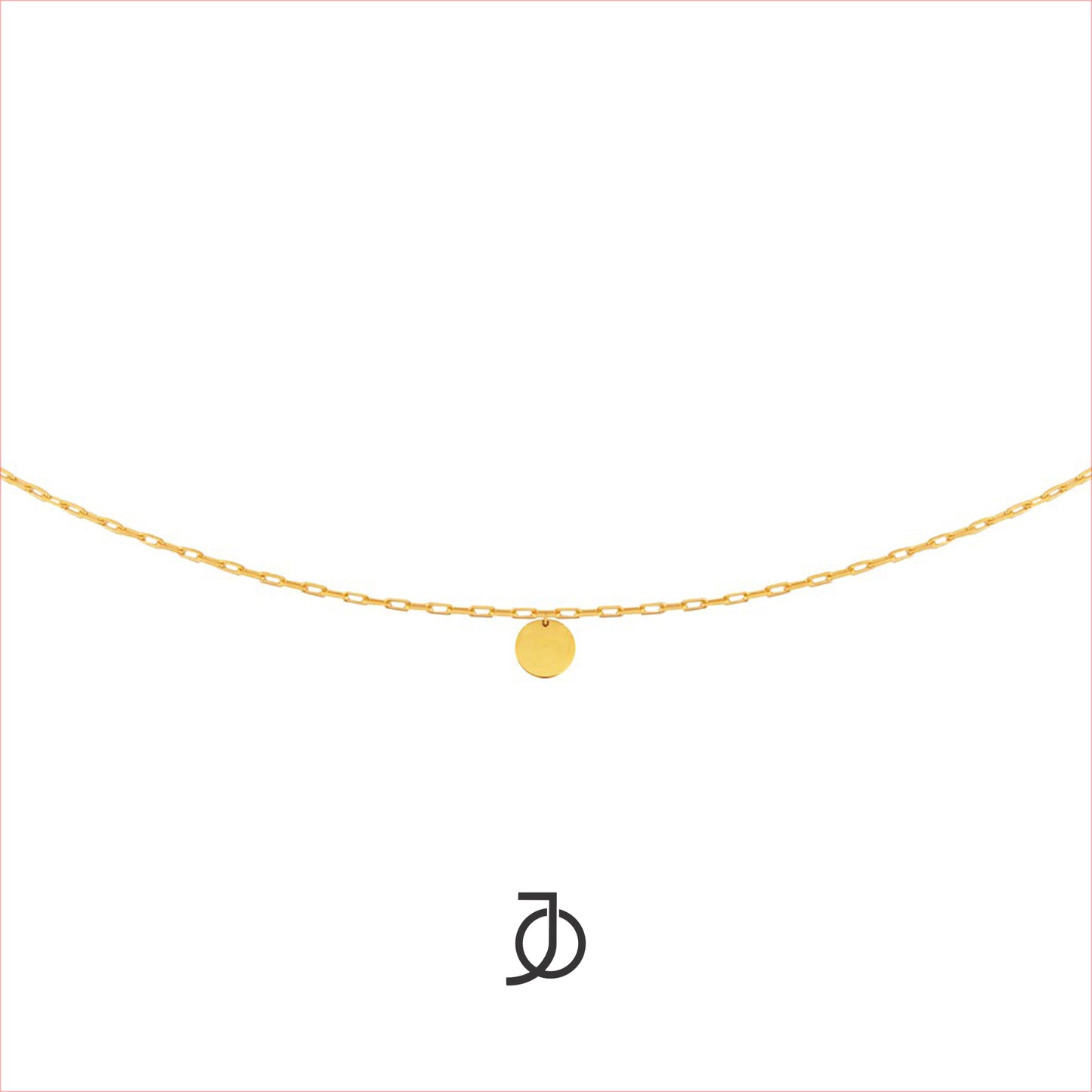 Jo Small Disc With Mini Paper Clip Chain Dangle
