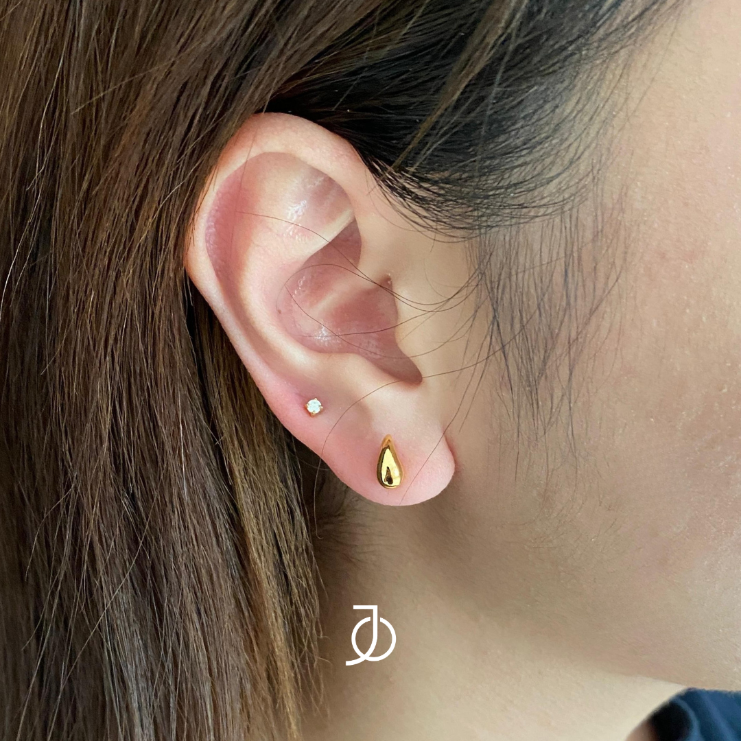 JO Anting Emas - Diamond Flat Back 17K
