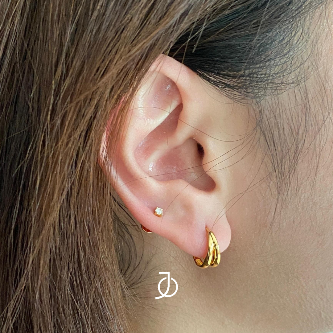 JO Anting Emas - Diamond Flat Back 17K