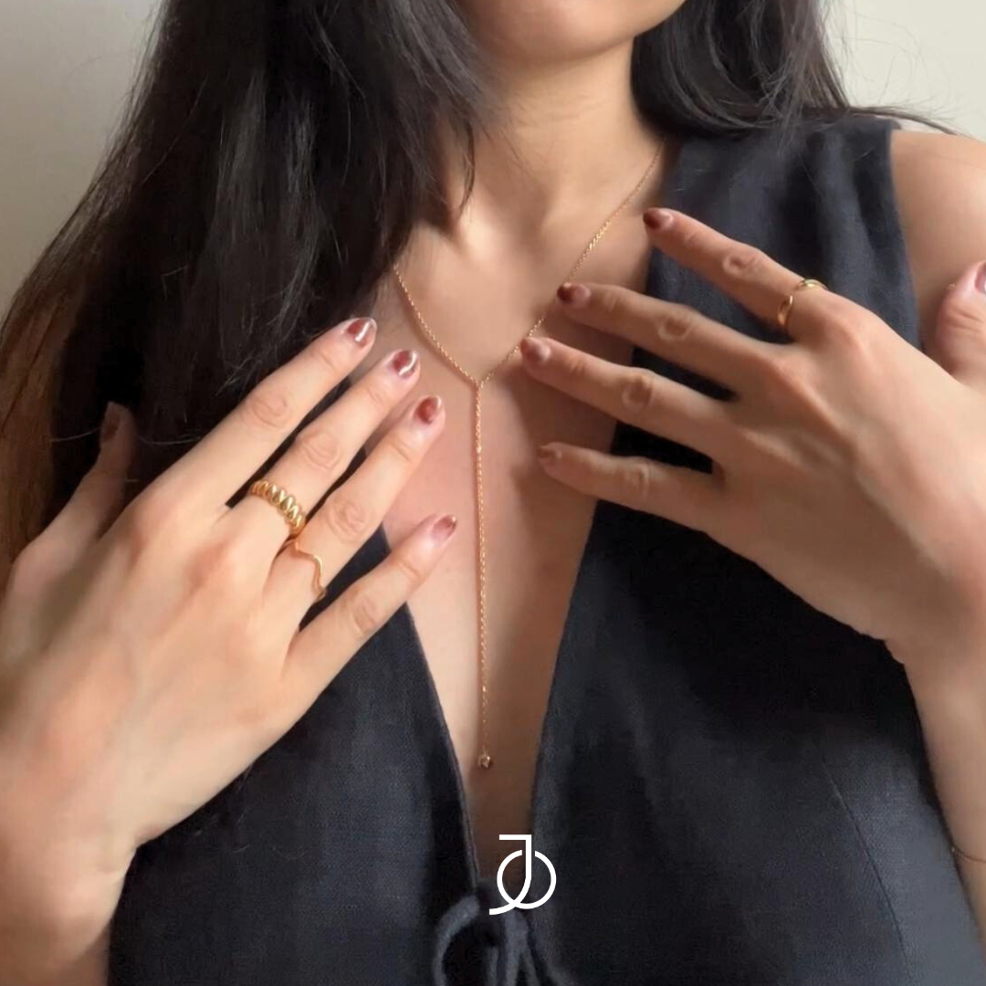 JO Mini Drop Ball Moving Lariat Necklace