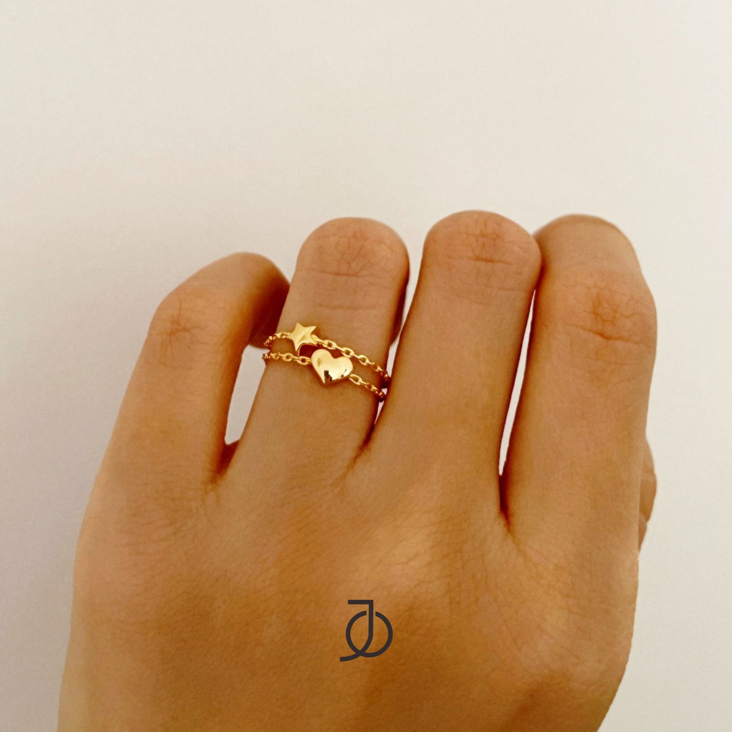JO Heart Link Ring 17k