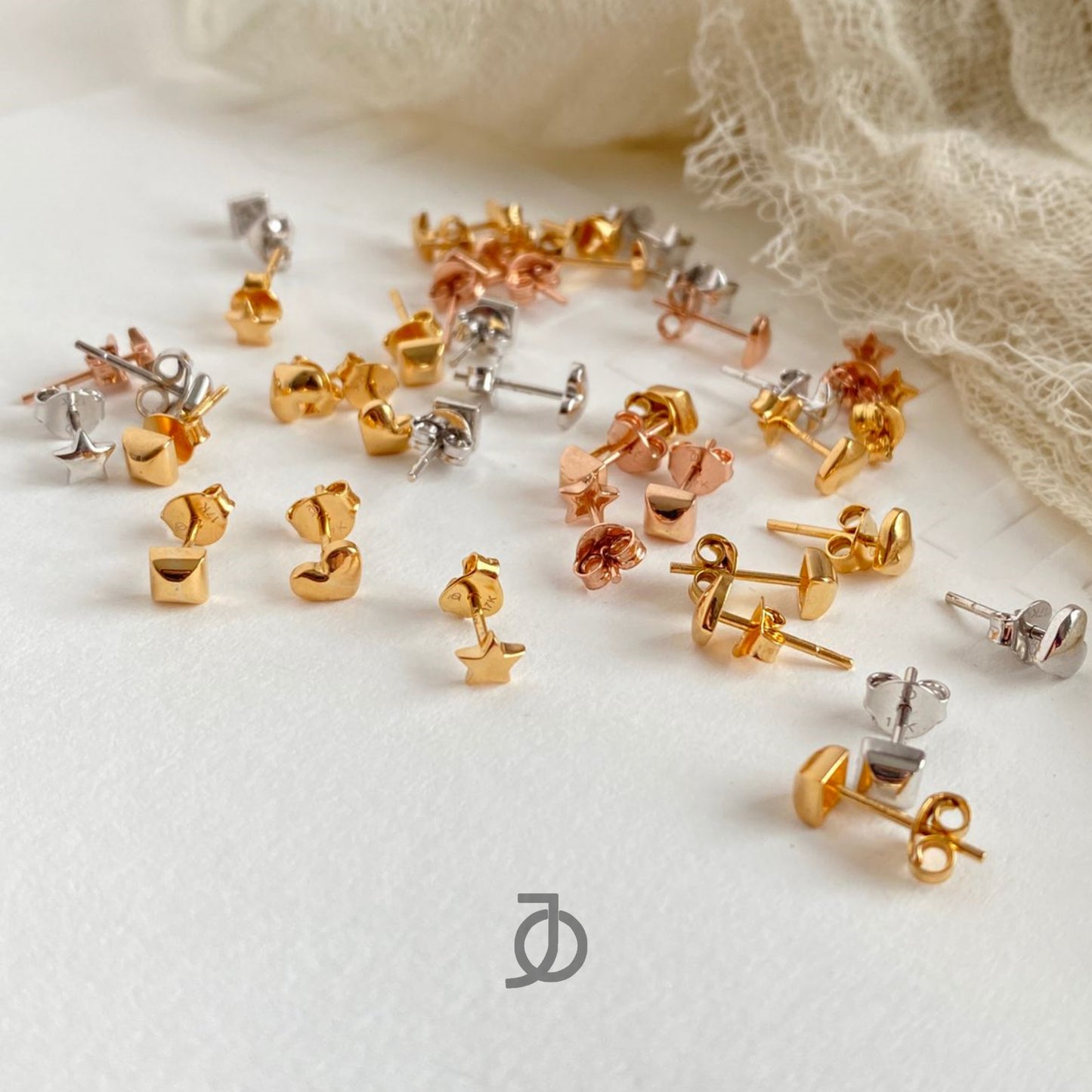 JO Dome Heart Studs