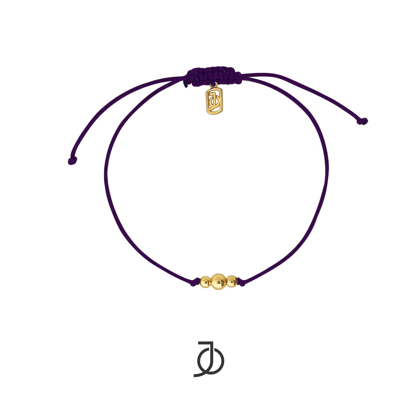 JO Graduated Gold Beads On Silk Cord Bracelet 17K