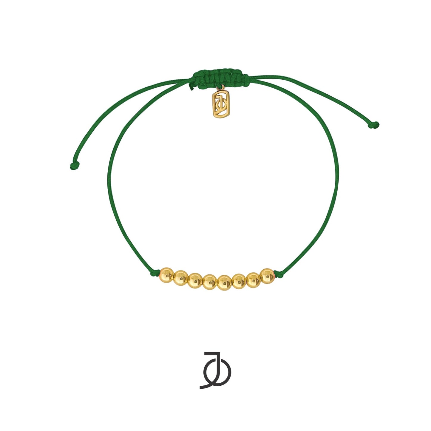 JO 8 Mini Gold Beads On Silk Cord Bracelet 17K