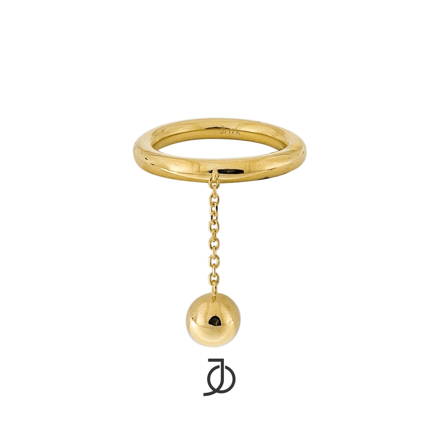 JO Dangling Gold Ball Charm Ring 17k