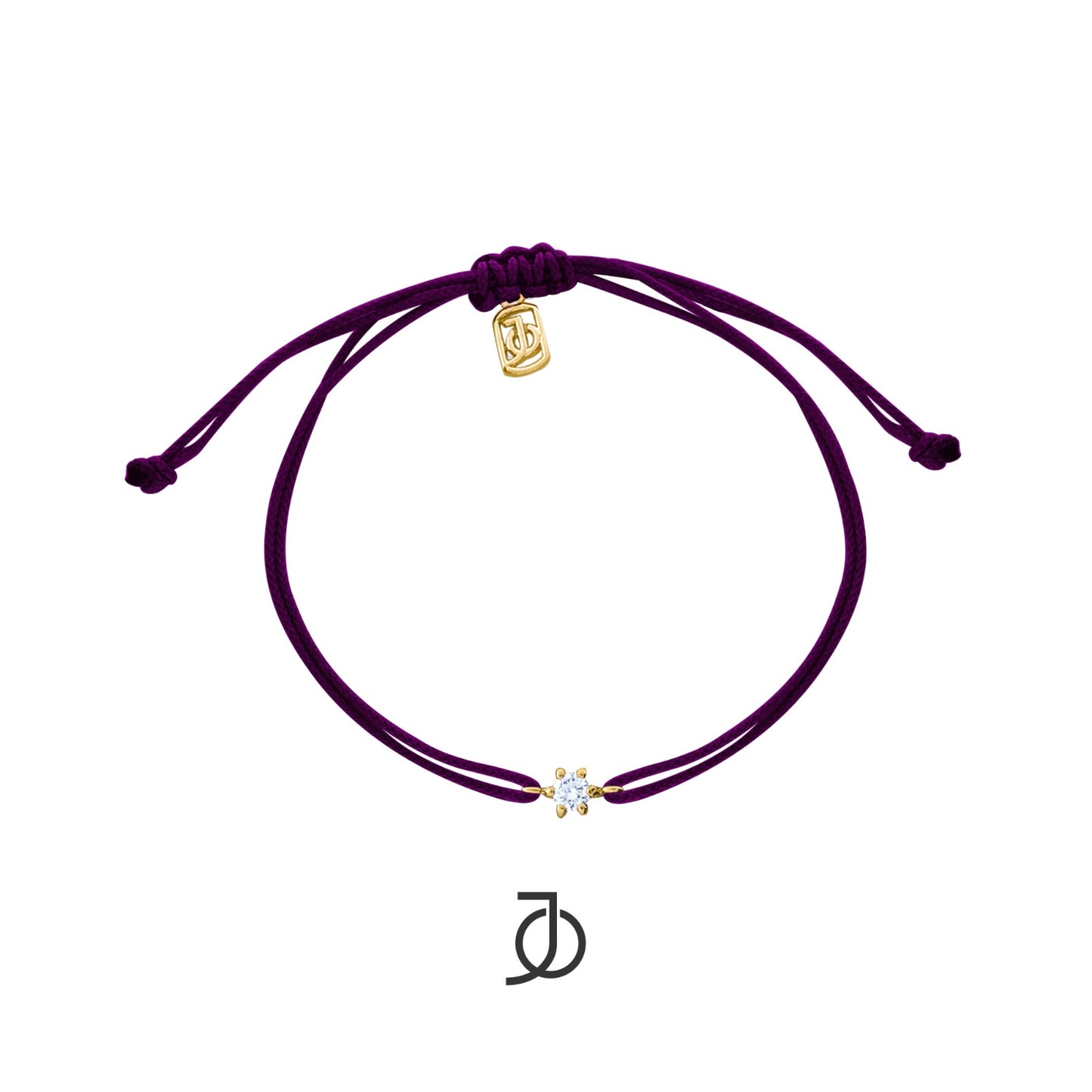 JO Mini Diamond Solitaire On Cord Bracelet 17K