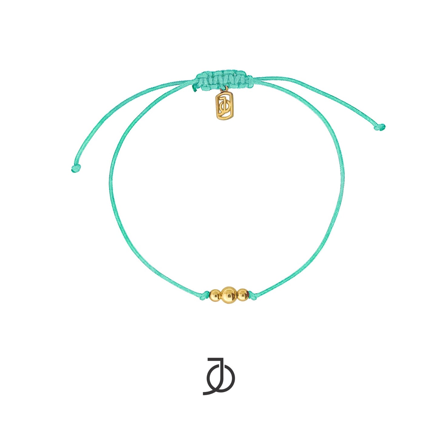 JO Graduated Gold Beads On Silk Cord Bracelet 17K