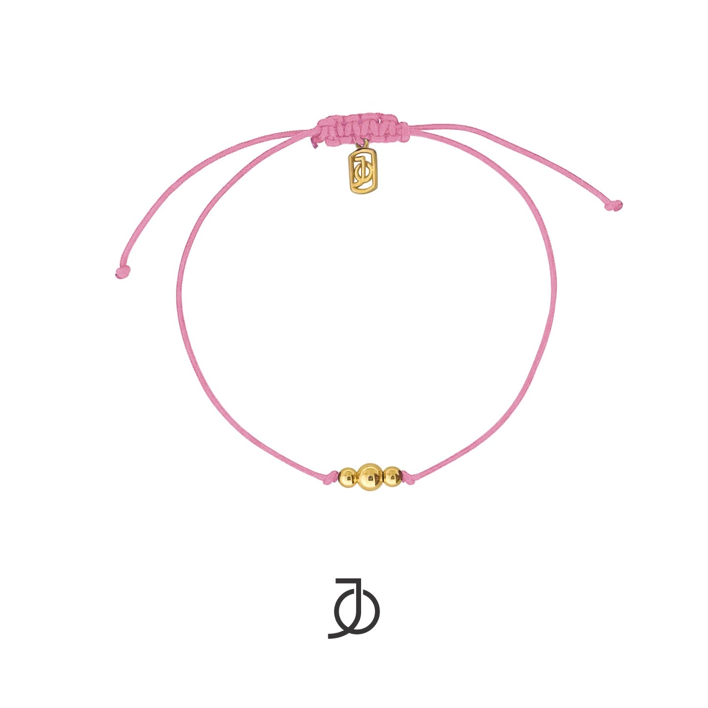 JO Graduated Gold Beads On Silk Cord Bracelet 17K