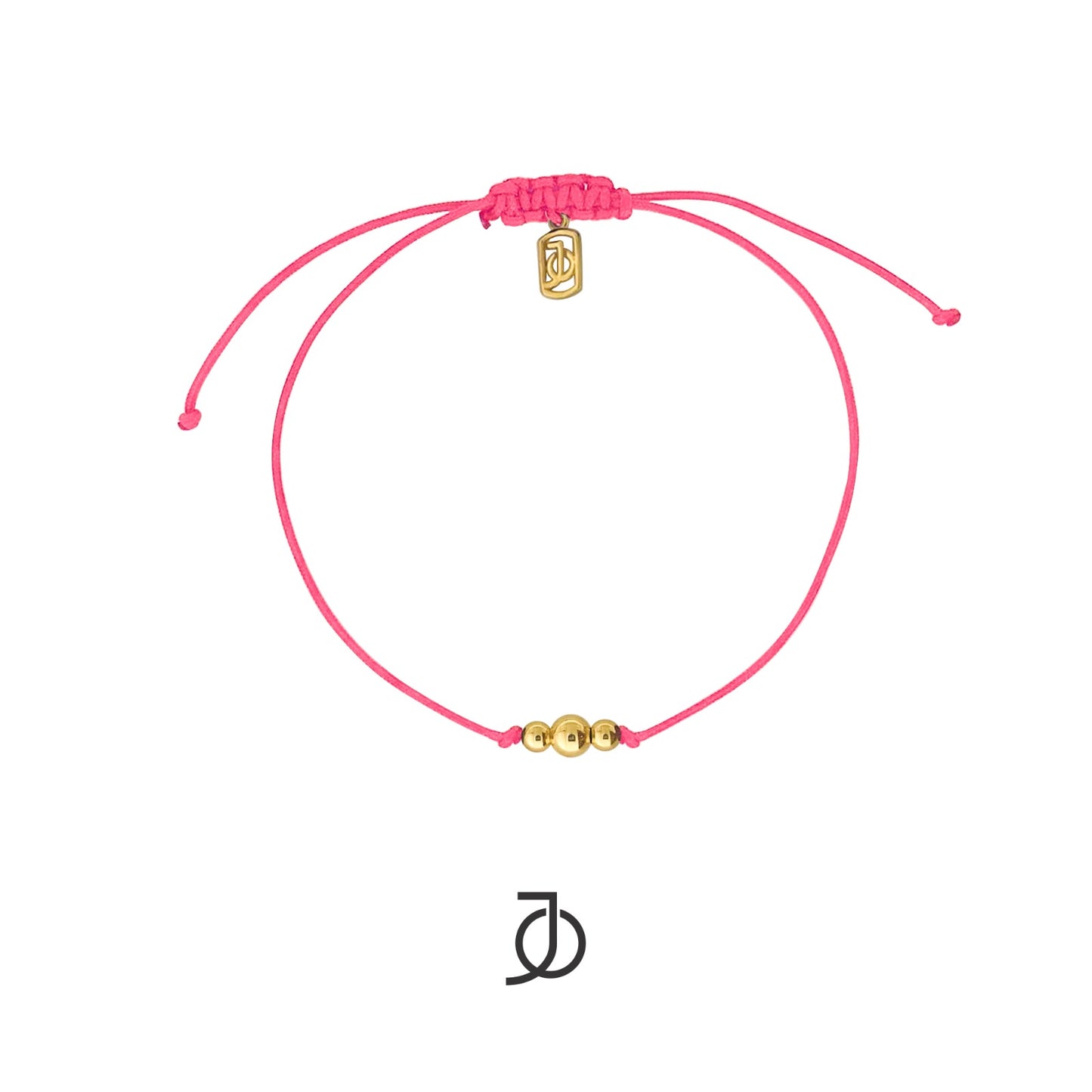 JO Graduated Gold Beads On Silk Cord Bracelet 17K