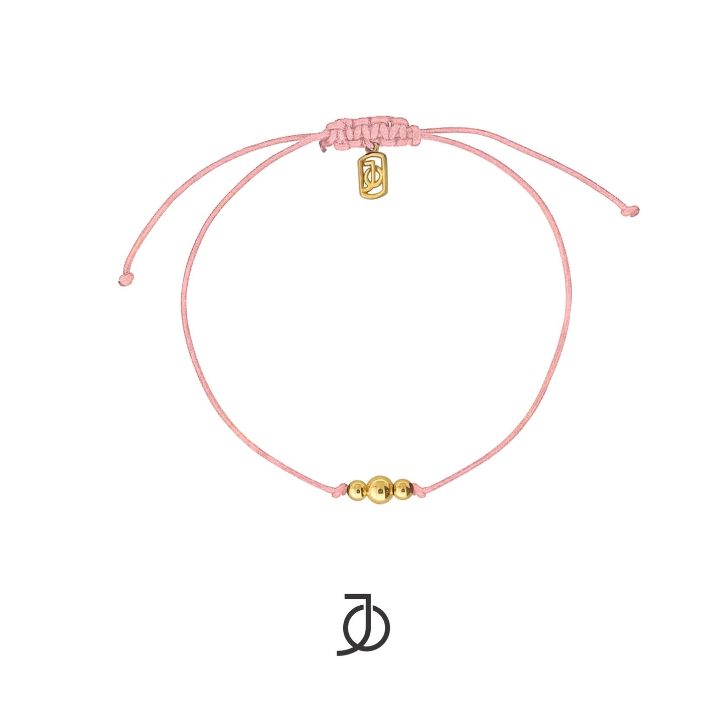 JO Graduated Gold Beads On Silk Cord Bracelet 17K