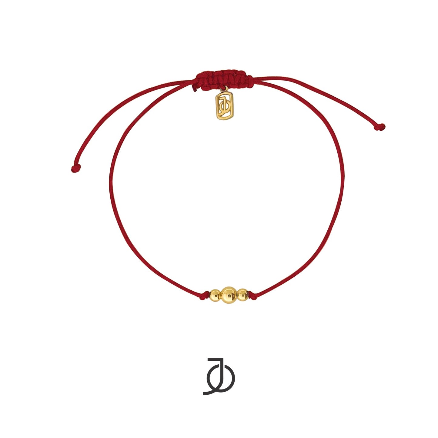 JO Graduated Gold Beads On Silk Cord Bracelet 17K