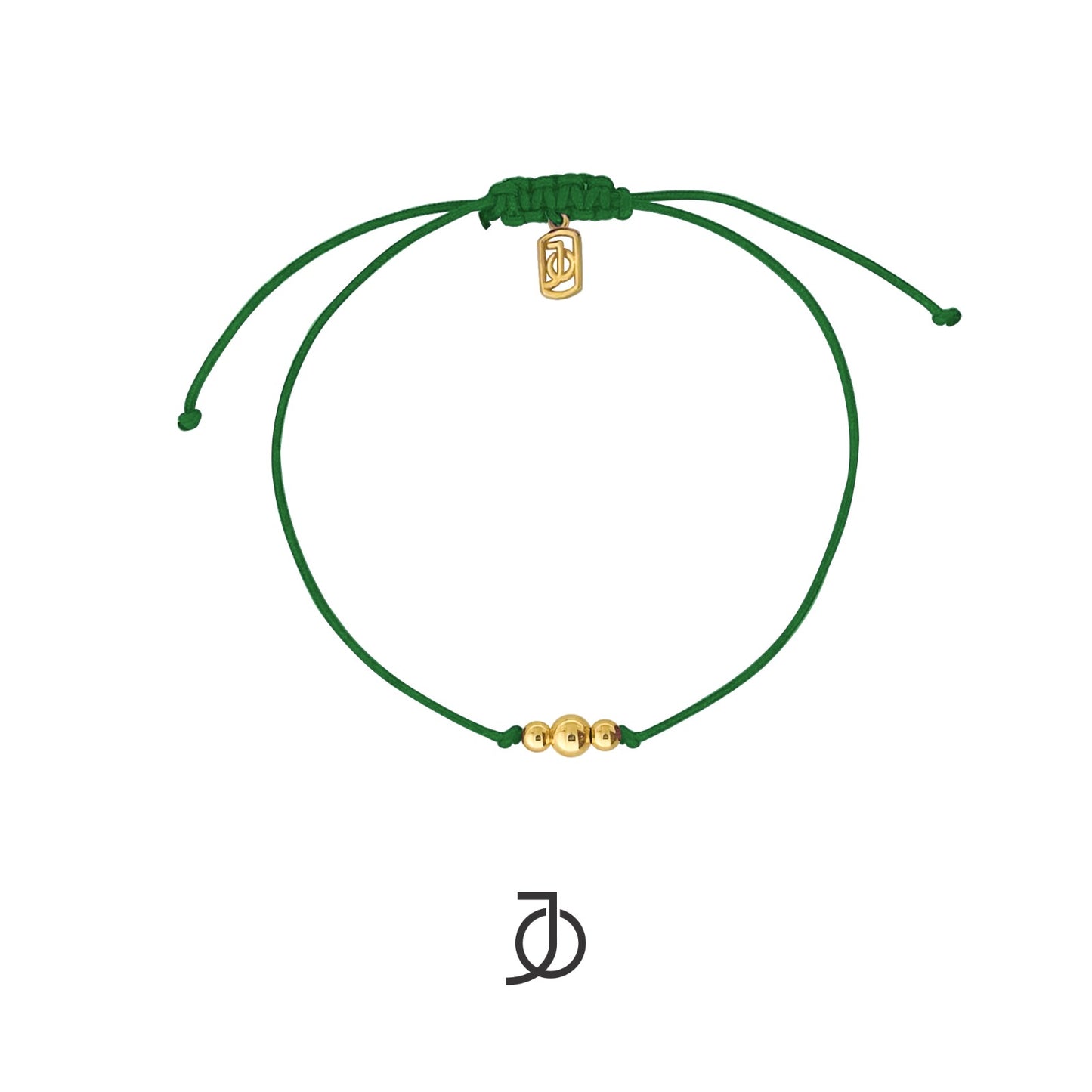 JO Graduated Gold Beads On Silk Cord Bracelet 17K
