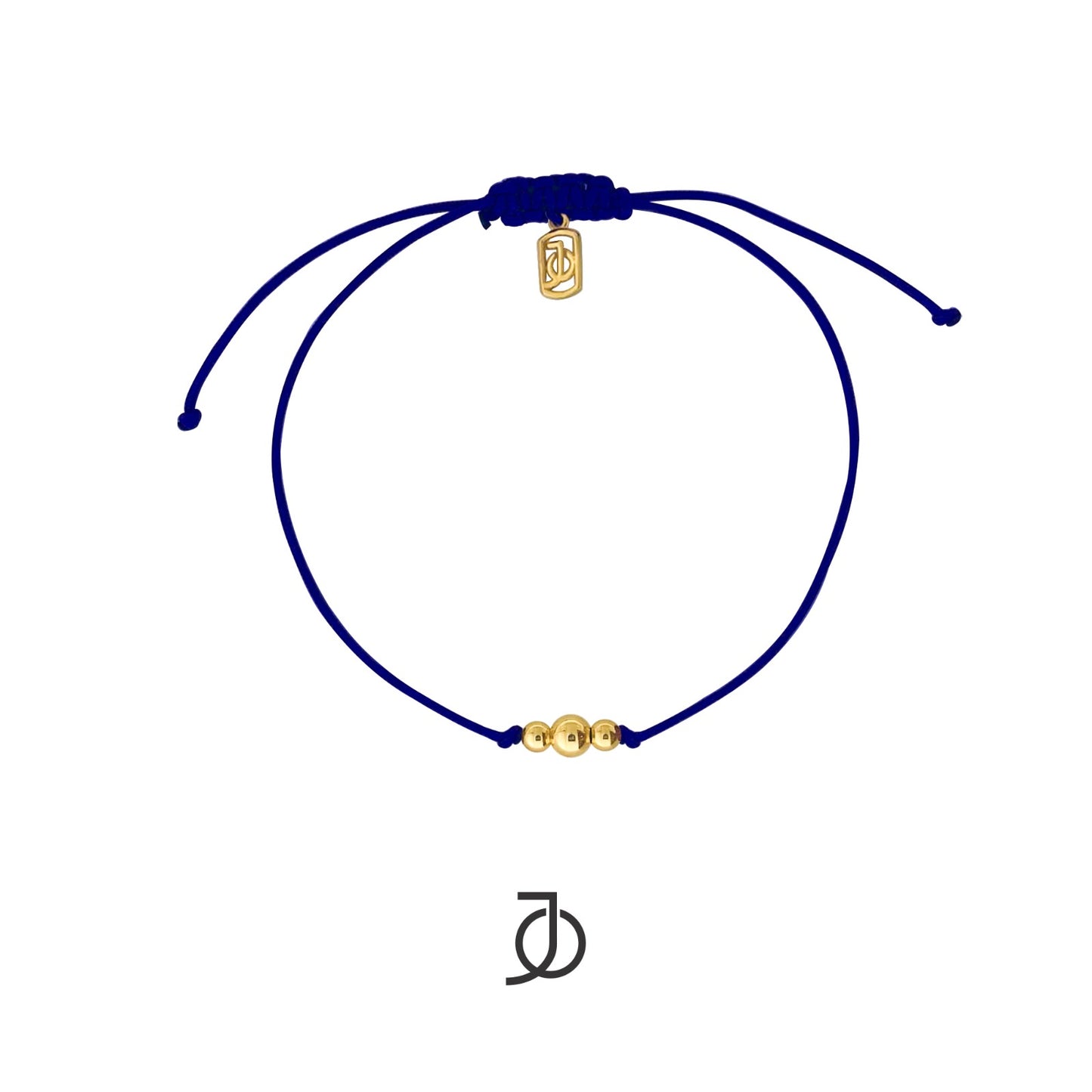 JO Graduated Gold Beads On Silk Cord Bracelet 17K