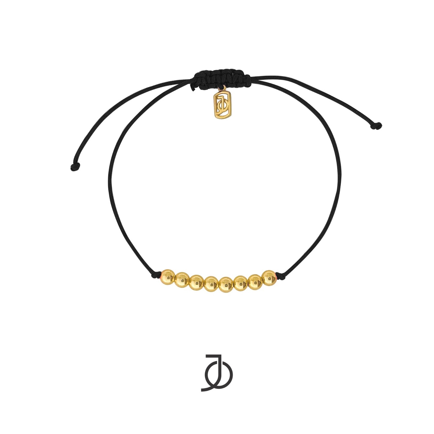 JO 8 Mini Gold Beads On Silk Cord Bracelet 17K